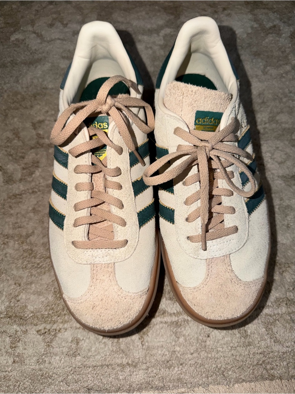 Adidas Gazelle Platform Green and Tan